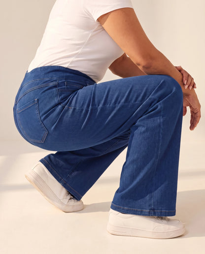 Jeans Wide Leg VivaCuerpo™ — Sin Botón, Sin Cierre