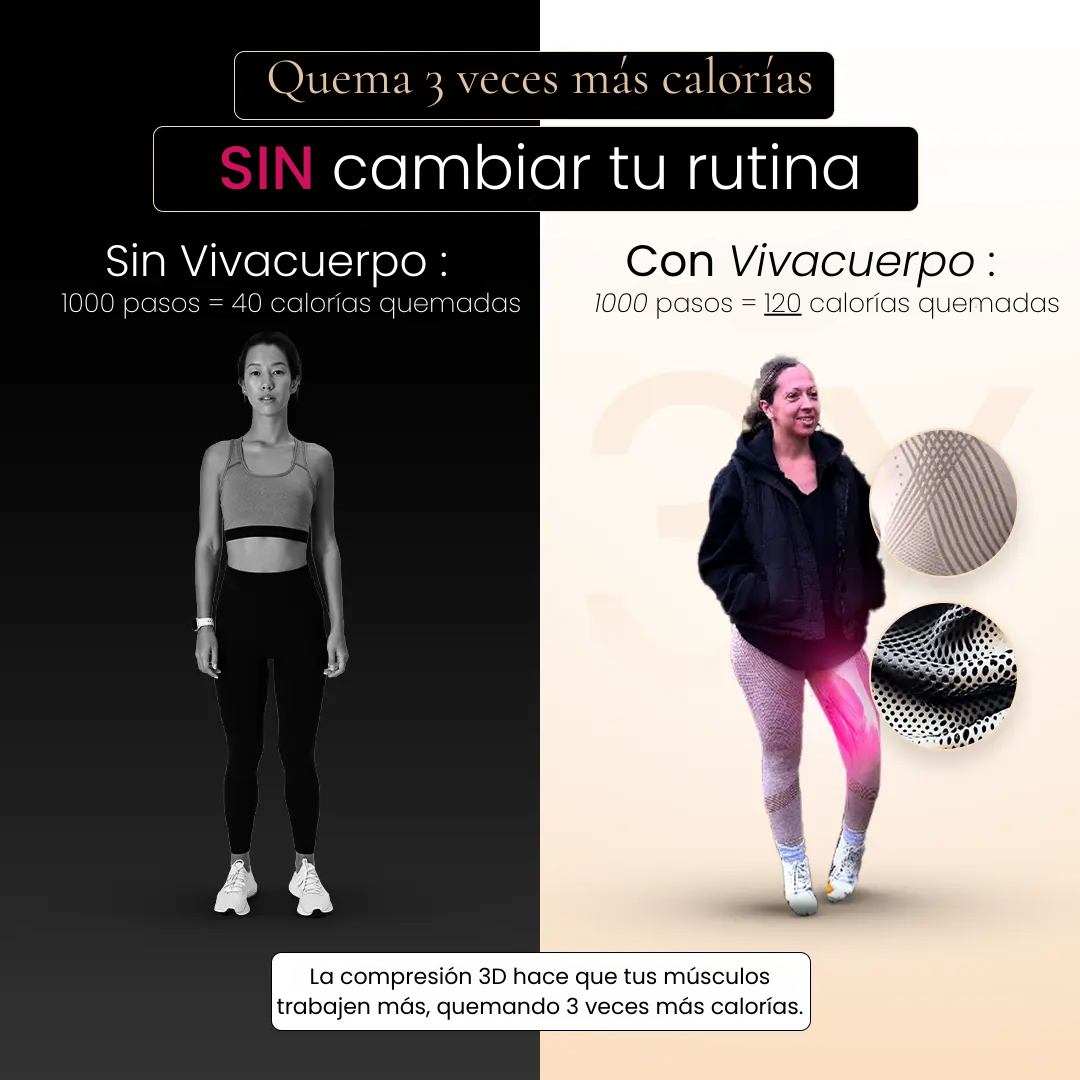 Leggings 3D VivaCuerpo™ - Gris Perla